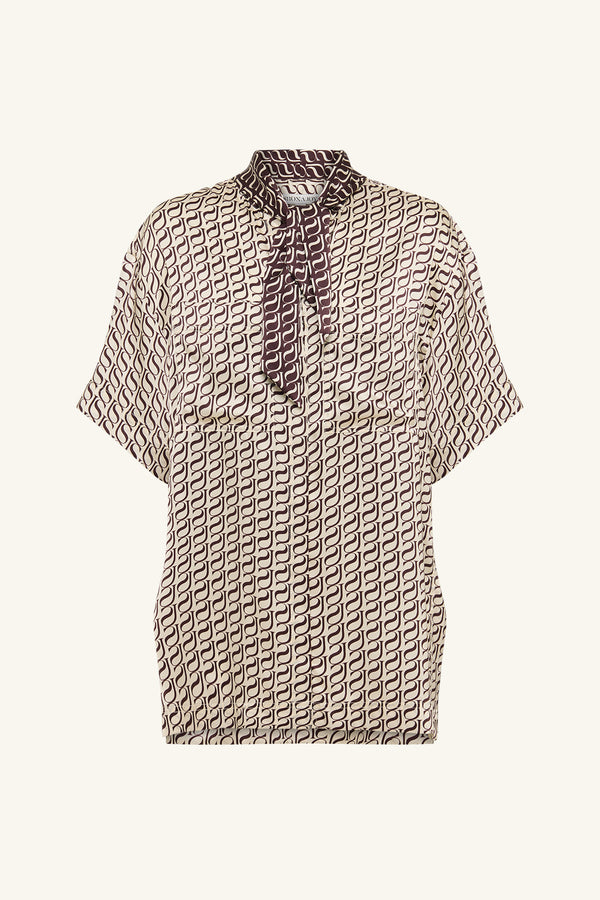 MONOGRAM SILK CONTRAST SHIRT_G