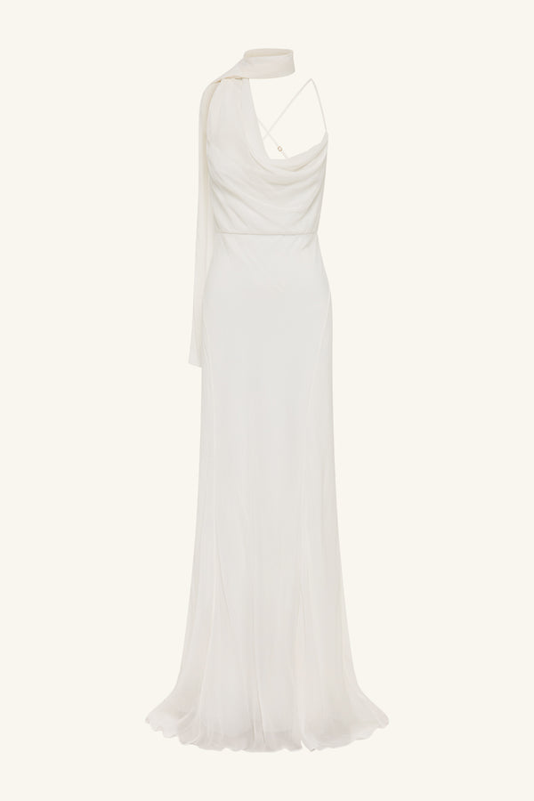 ROMY SCARF MAXI DRESS - IVORY_G