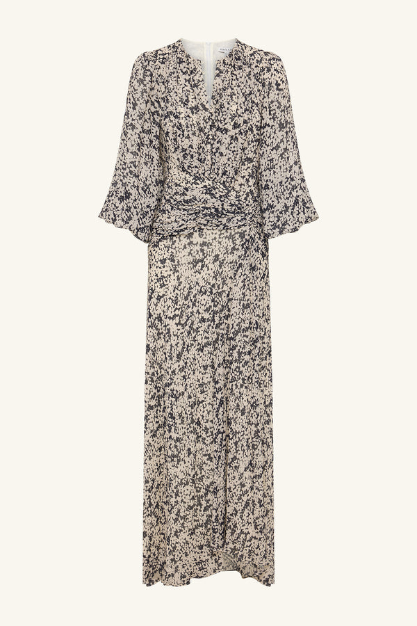 OPHELIA HIGH NECK BALLOON SLEEVE MAXI DRESS_G