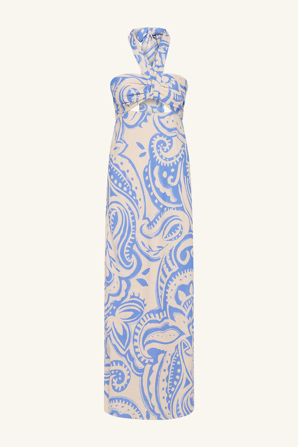 FRANCIS RUCHED HALTER MAXI DRESS_G