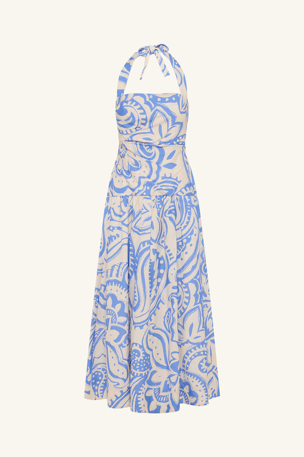 FRANCIS DRAPED HALTER MIDI DRESS_G