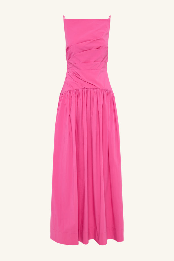 CAMPBELL SQUARE NECK MAXI DRESS - VIVID PINK_G