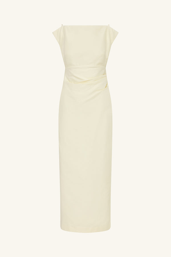 OTIS DRAPED HIGH NECK MIDI DRESS - YUZU_G