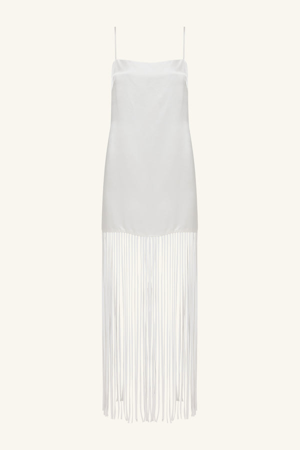 MORAYA SQUARE NECK FRINGE MAXI DRESS - IVORY_G
