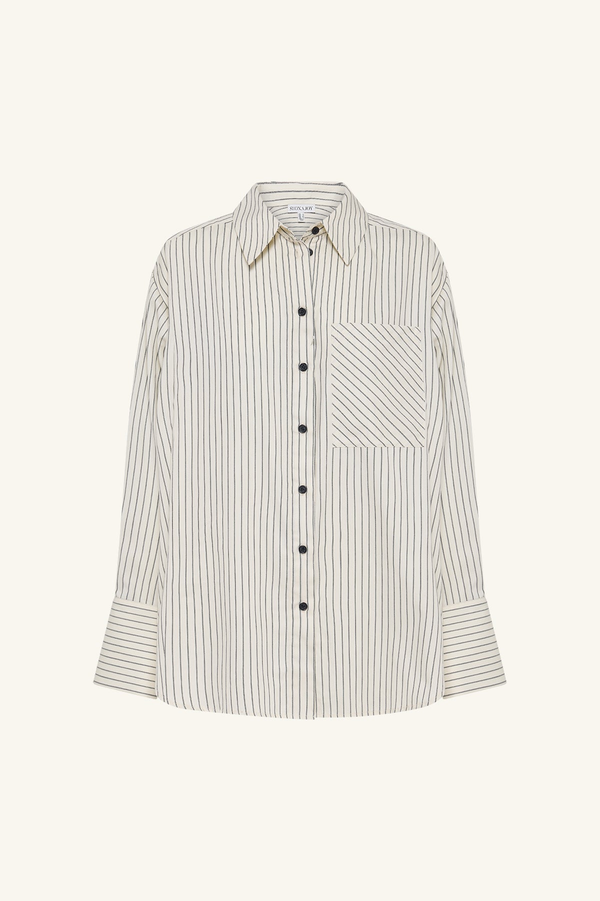Hudson Shirt | Blanc Pinstripe | Tops | Shona Joy