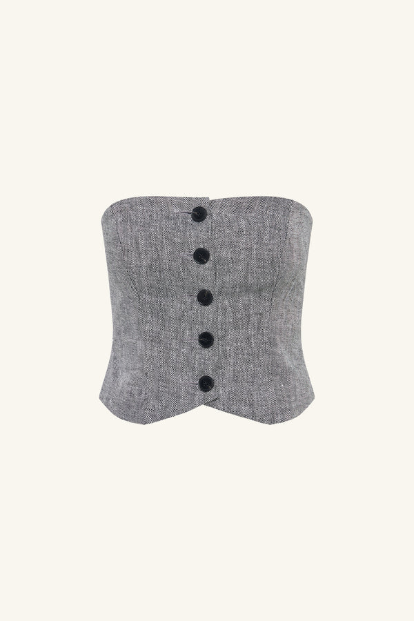 AMANDA BUTTON UP BODICE - ASH_G