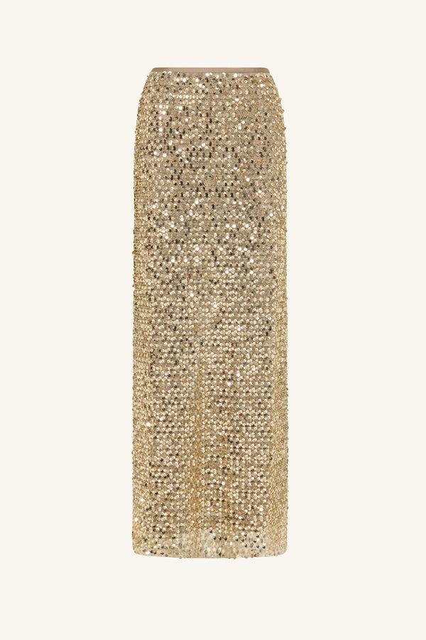 BRIA LOW RISE MAXI SKIRT - GOLD_G