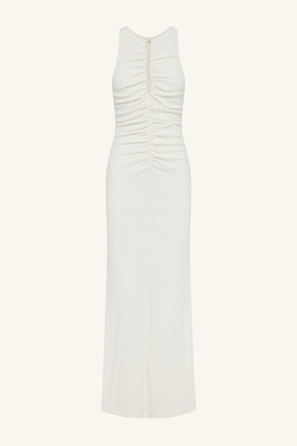BEAU GATHERED MAXI DRESS - IVORY_G