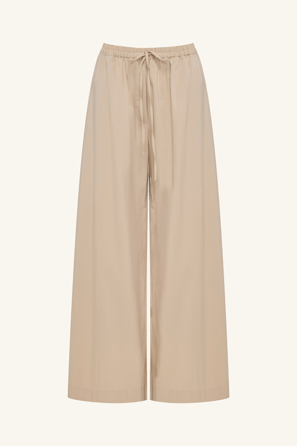 CAMPBELL WIDE LEG PANT - OAT MILK_G
