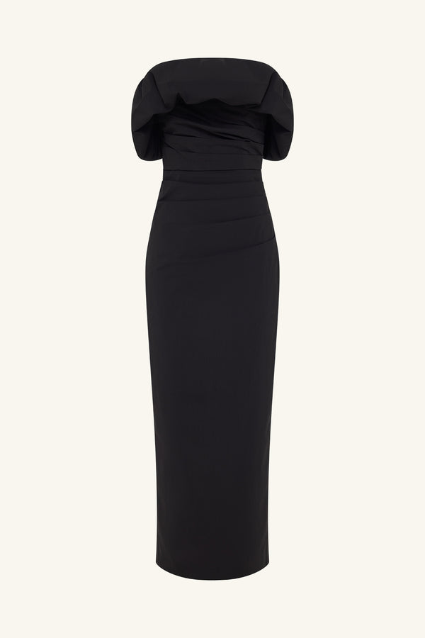 CAMPBELL STRAPLESS BUBBLE MAXI DRESS - BLACK_G