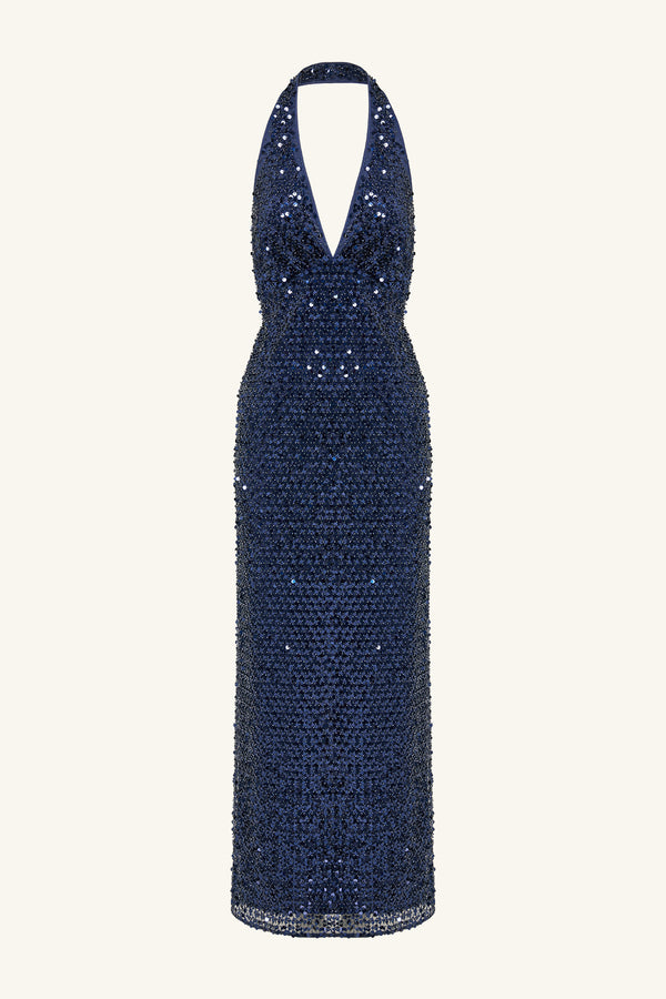 EVERLY PLUNGED HALTER MAXI DRESS - MOONLIGHT_G