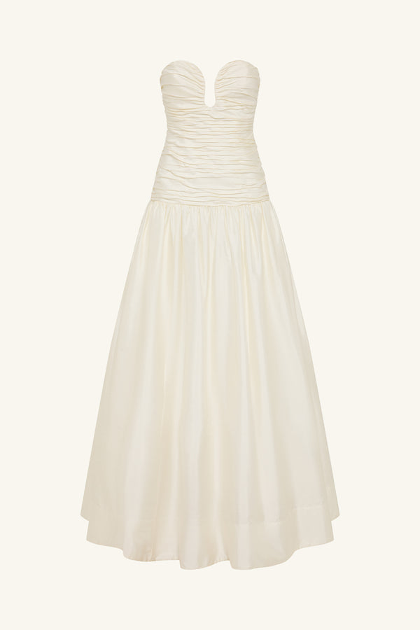 LUCERO PLEATED DROP WAIST GOWN_G