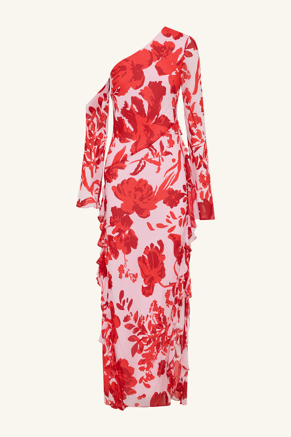 ALEYNA LONG SLEEVE RUFFLE MAXI DRESS_G