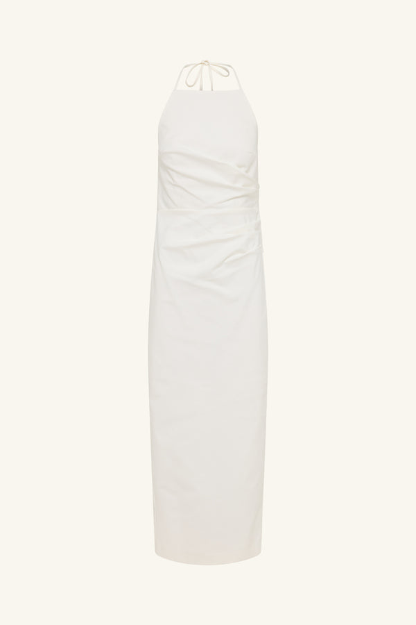 LANI HIGH NECK HALTER MAXI DRESS - WHITE_G