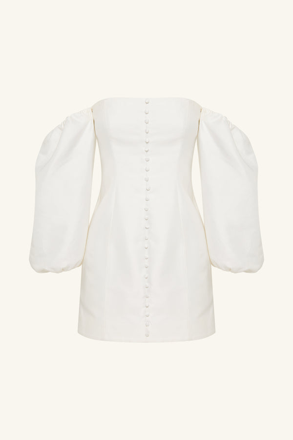 CALCITE BALLOON SLEEVE OFF SHOULDER MINI DRESS_G