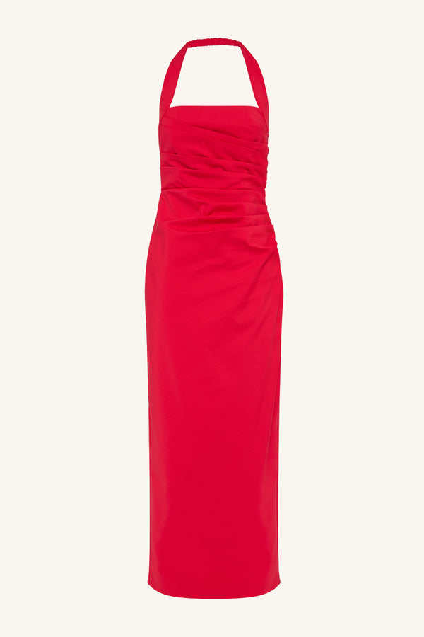 LANI DRAPED HALTER MAXI DRESS - CHILLI_G