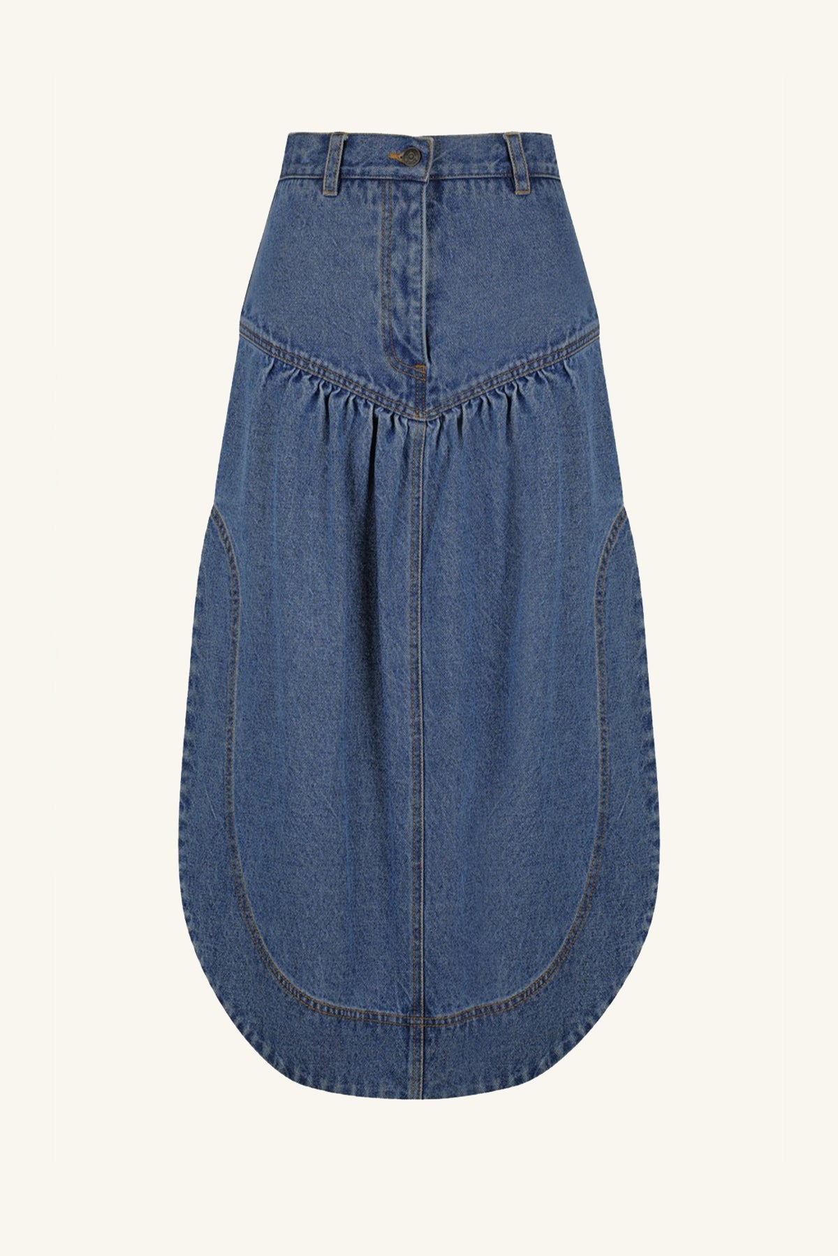 Mid length denim outlet skirts 7 little words