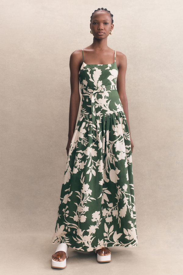 RENEE GATHERED MAXI DRESS_C