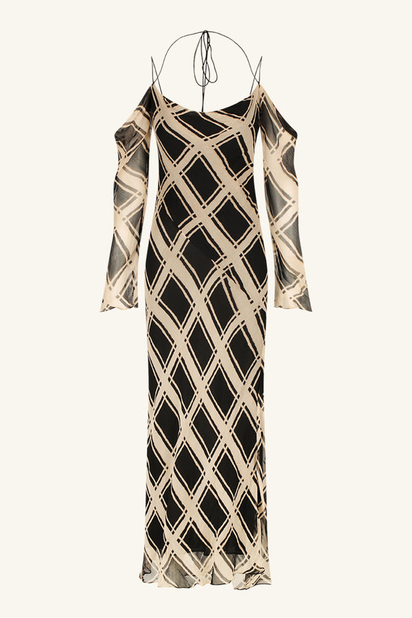 RICO OFF THE SHOULDER TIE MAXI DRESS_G