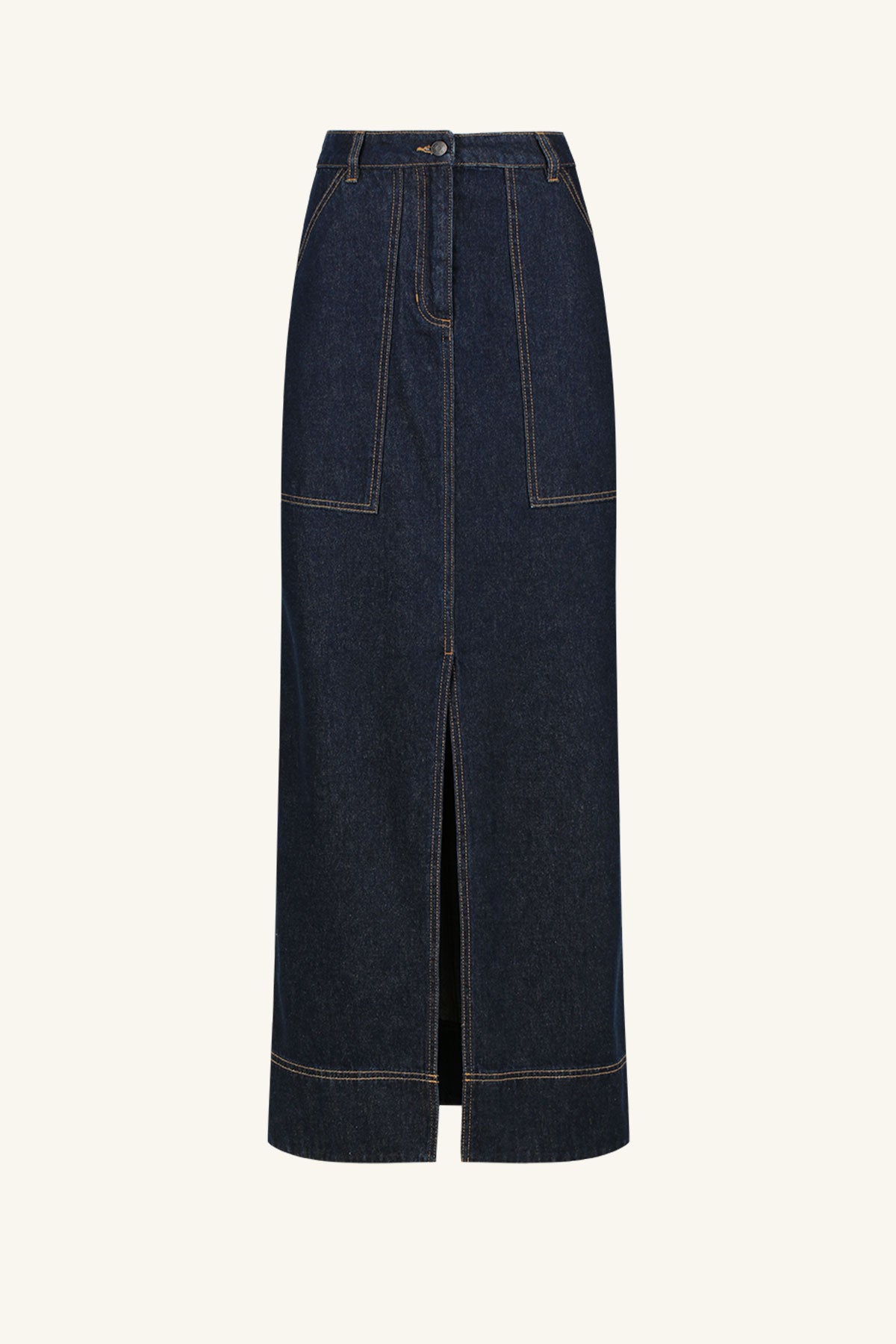 RITA PANELLED MAXI SKIRT - DEEP INDIGO_G