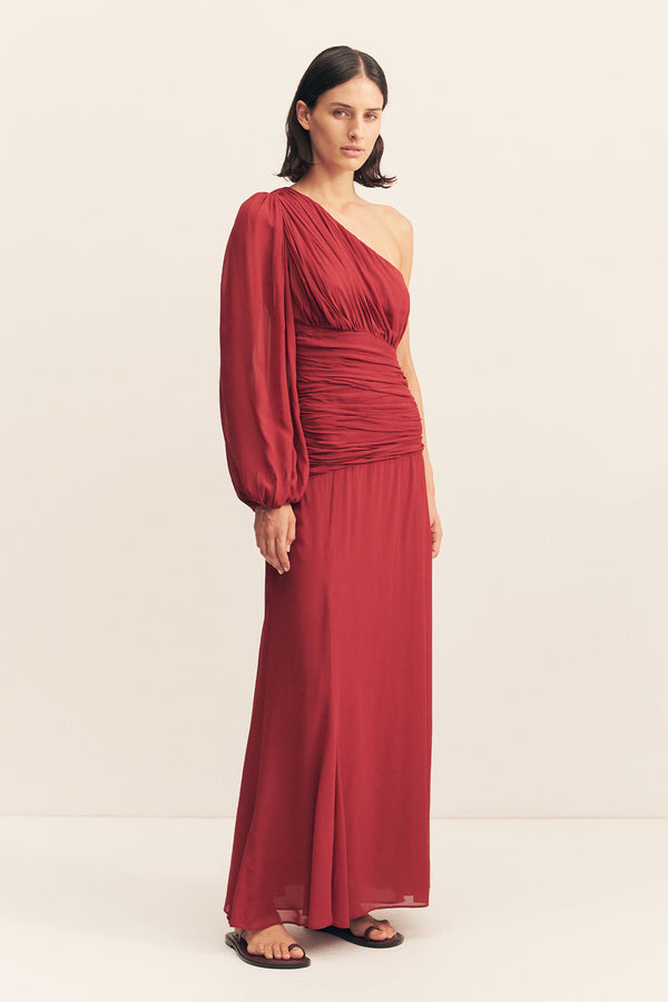 ROWE SIDE SPLIT MAXI DRESS - SANGRIA_A