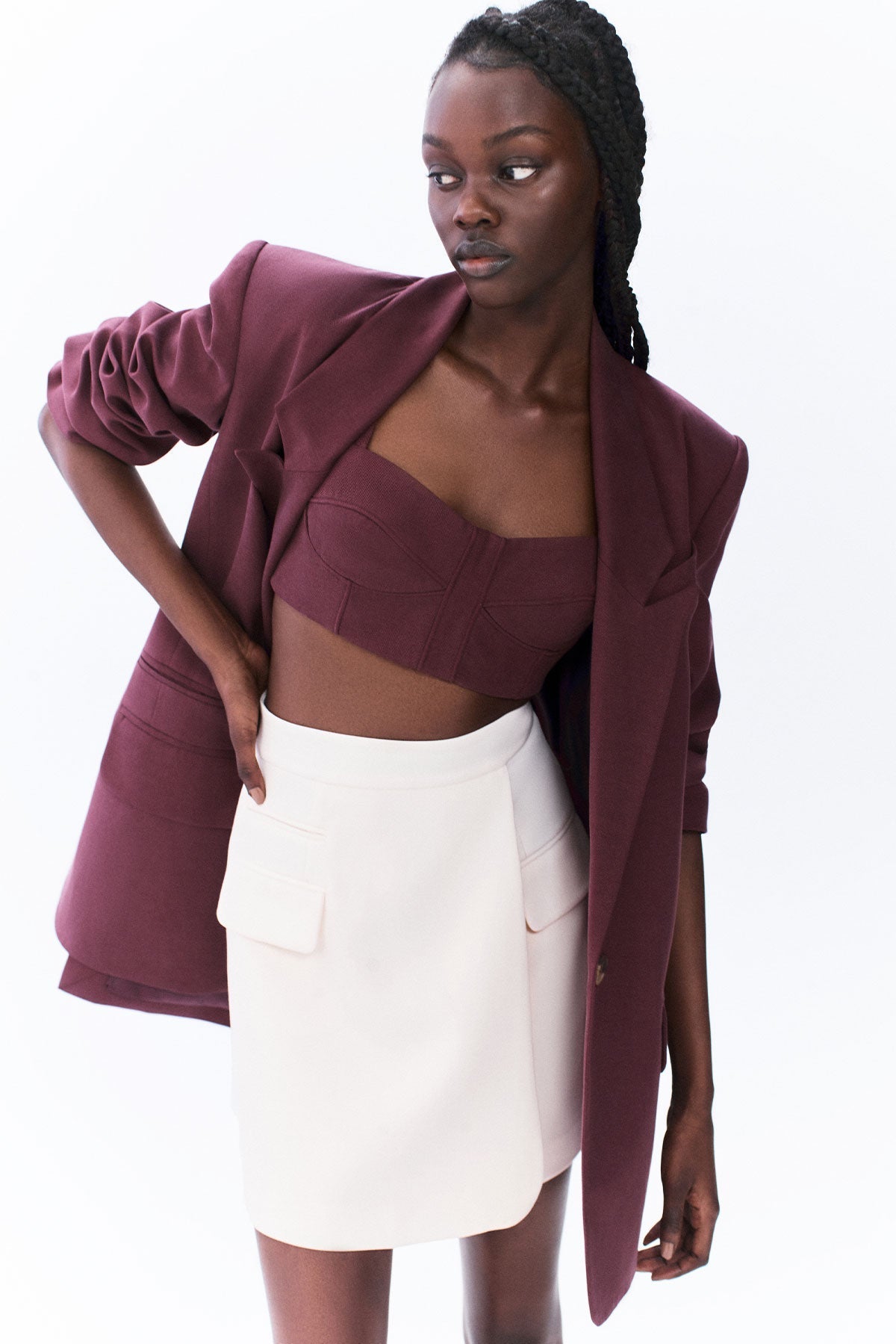 Irena Contour Mini Skirt | Rice | Skirts | Shona Joy