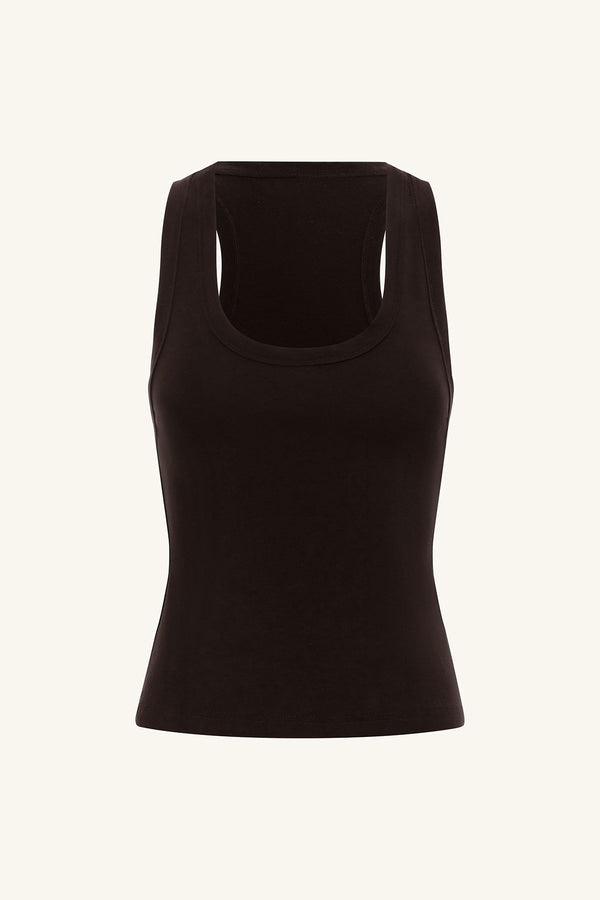 SOL JERSEY RACER BACK TANK - CHOCOLATE_G