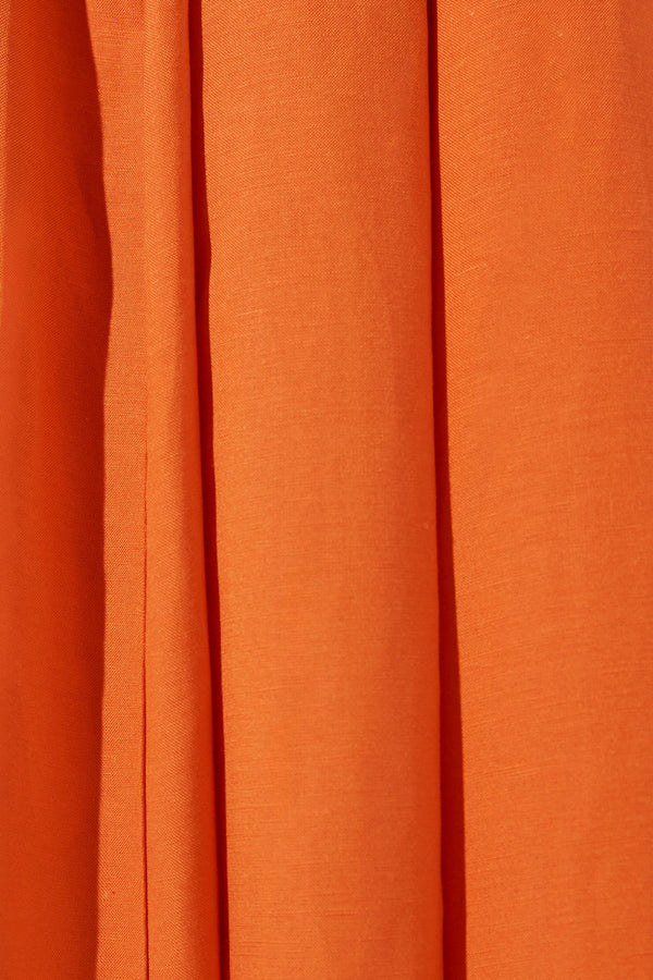 SOLLER SHORT SLEEVE PANELLED MIDI DRESS - TANGERINE_SW