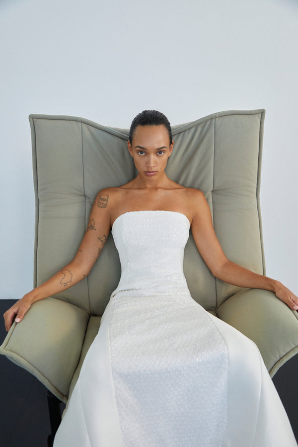 ELUNA PANELLED SEQUIN MAXI DRESS