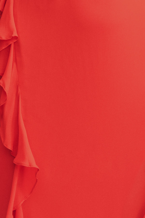 AMINA RUFFLE COWL MAXI DRESS - CHILLI_SW