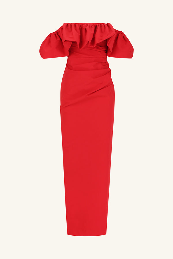 CAMPBELL OFF SHOULDER BUBBLE MAXI DRESS - GOJI_G