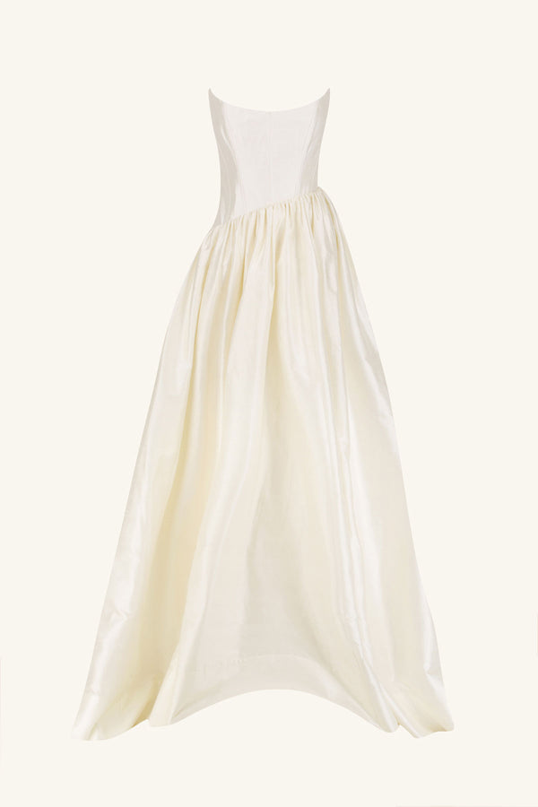 LUCERO HIGH LOW CORSET GOWN - IVORY_G