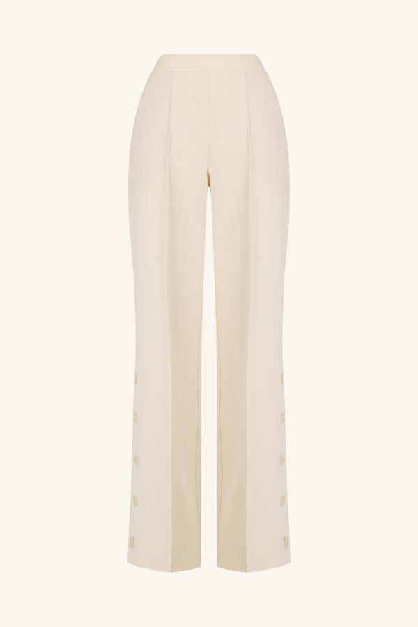 IRENA SIDE SPLIT BUTTON PANT - RICE_G