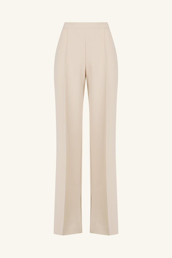 IRENA PINTUCK STRAIGHT LEG PANT - BONE_G