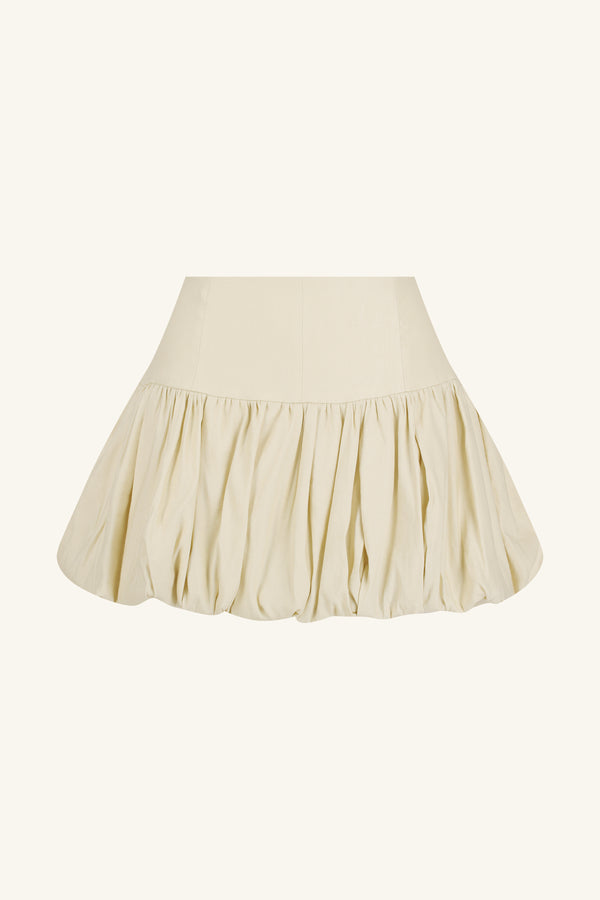 KASBAH BUBBLE MINI SKIRT - BONE_G