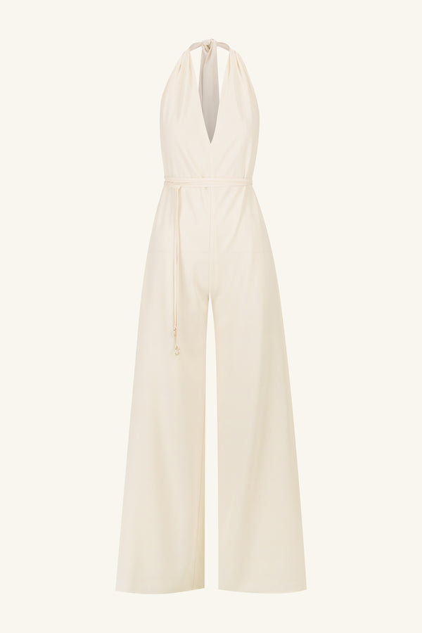 ILIAD HALTER NECK OPEN BACK JUMPSUIT - RICE_G
