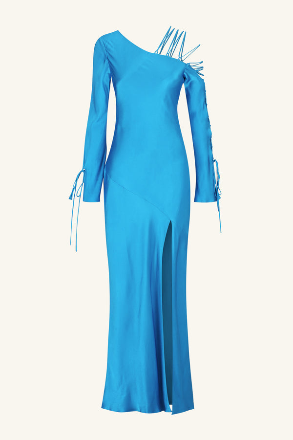 NORA LACE DETAIL MAXI DRESS - AQUA_G