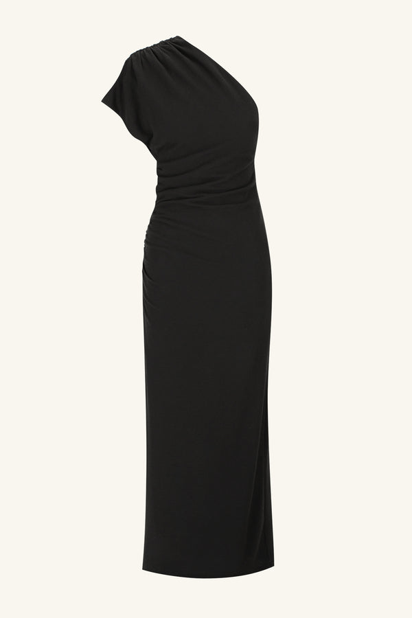 BEAU ASYMMETRICAL MIDI DRESS - BLACK_G