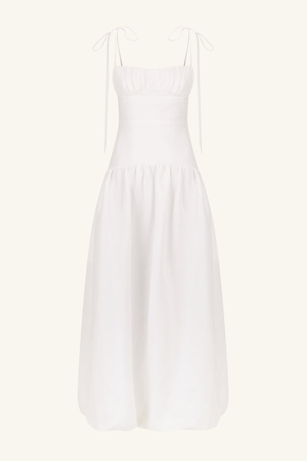 BLANC GATHERED MIDI DRESS_G