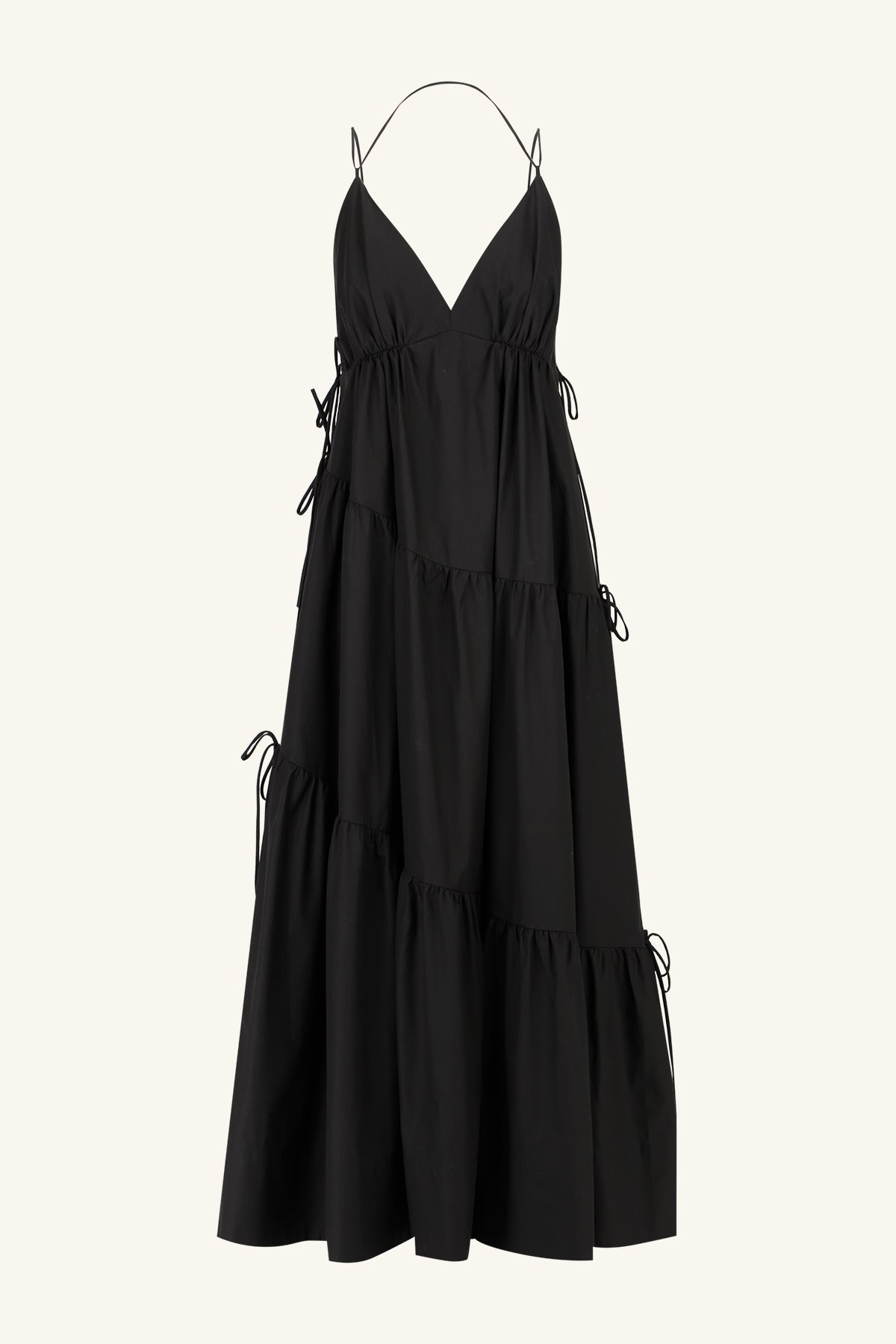 MAIORI TIERED MAXI DRESS - BLACK_G