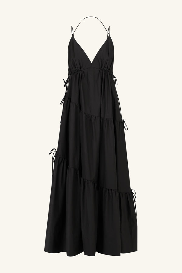 MAIORI TIERED MAXI DRESS - BLACK_G