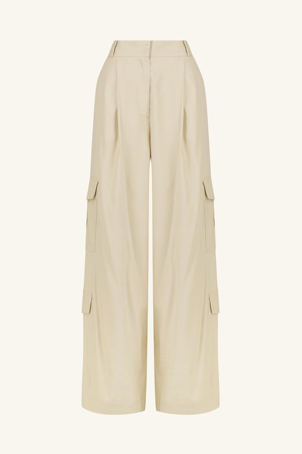 KASBAH SLOUCH CARGO PANT - OYSTER_G