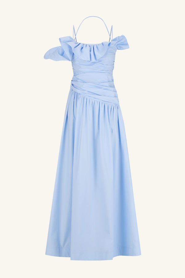 MAIORI BUBBLE SLEEVE MAXI DRESS - CORNFLOWER BLUE_G