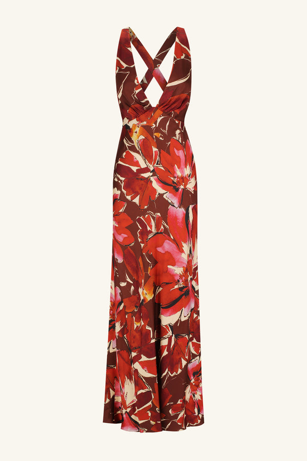 NOLITA PLUNGED CROSS BACK MAXI DRESS_G