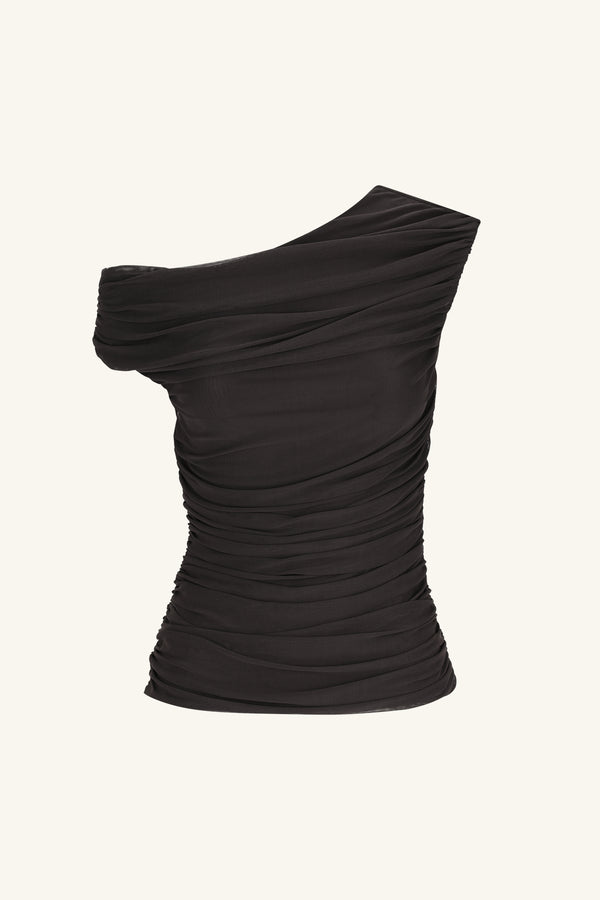 MIRA OFF SHOULDER TOP - GANACHE_G