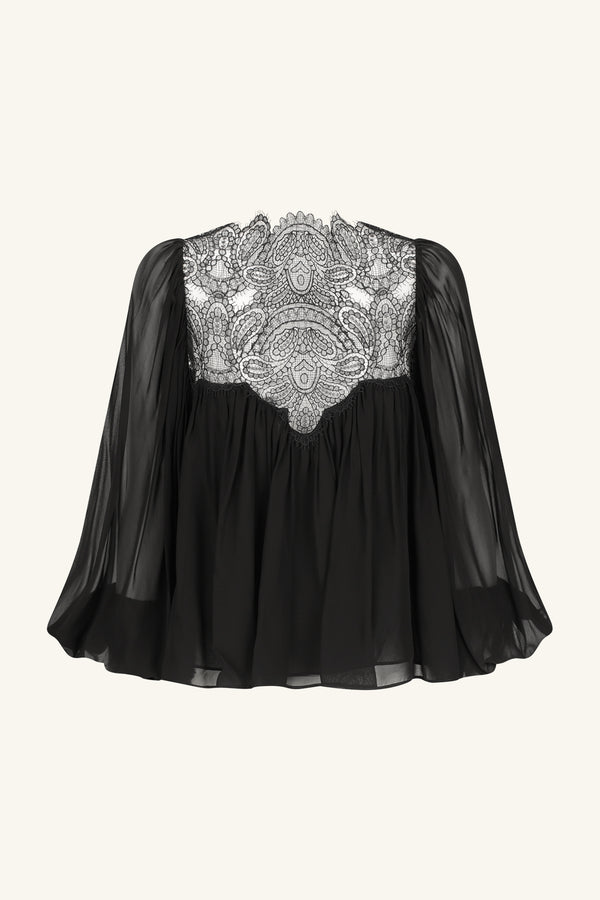 EMORY LACE BLOUSE - BLACK_G