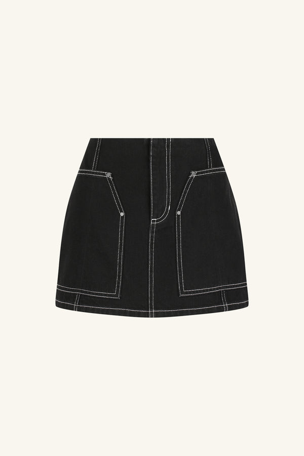 MERCER PATCH POCKET MINI SKIRT - BLACK_G
