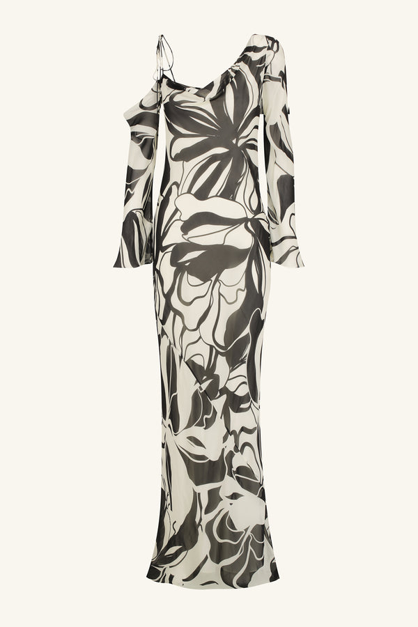 IMANE ASYMMETRICAL LONG SLEEVE MAXI DRESS_G