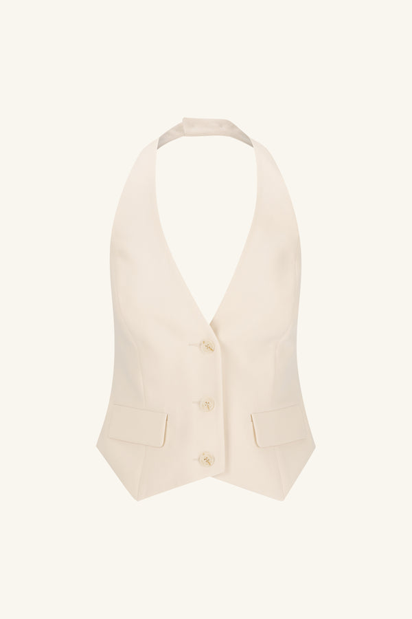 IRENA HALTER NECK VEST - RICE_G