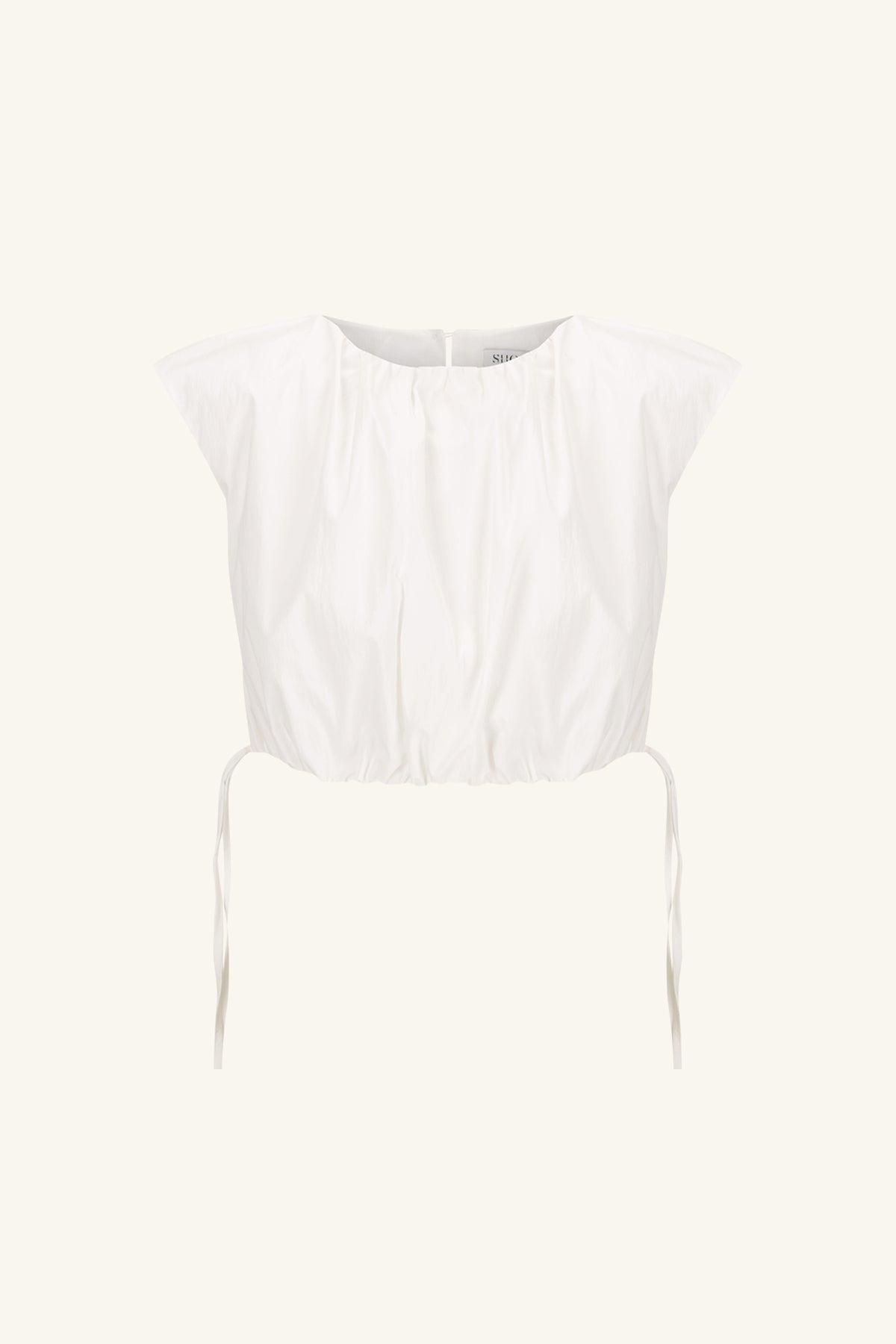 CAMPBELL GATHERED TOP - IVORY_G